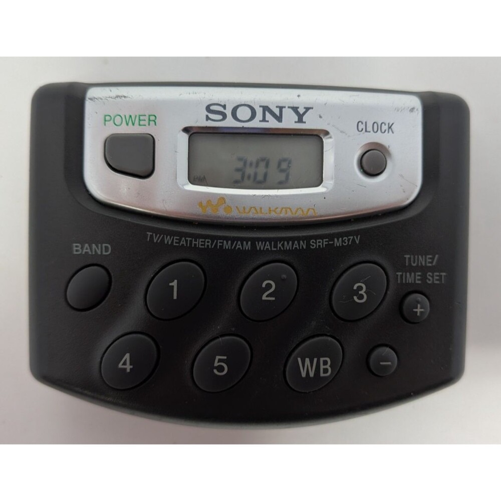 Sony SRF-M37 V Walkman Digital Tuning T V Weather/FM/AM Stereo Radio Works